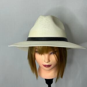 Gonzalez Straw Hat Wide Brim Cream Western Panama Style Size L